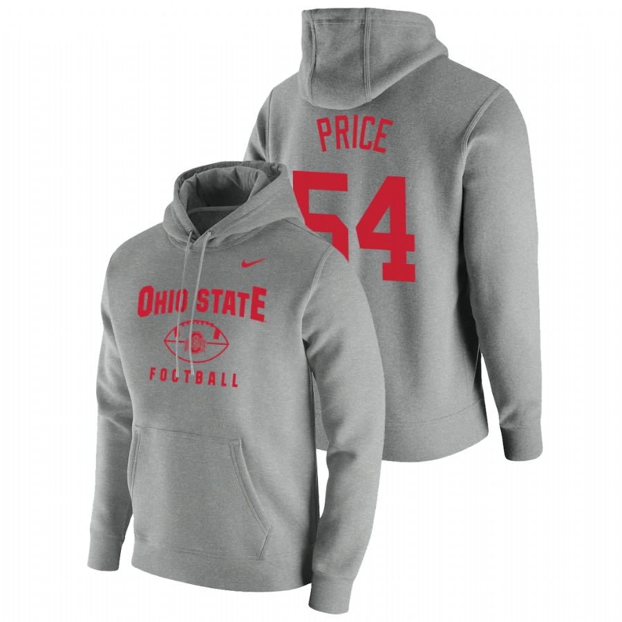 Ohio State Buckeyes Men's NCAA Billy Price #54 Gray Oopty Oop Pullover College Football Hoodie YIG1149MU